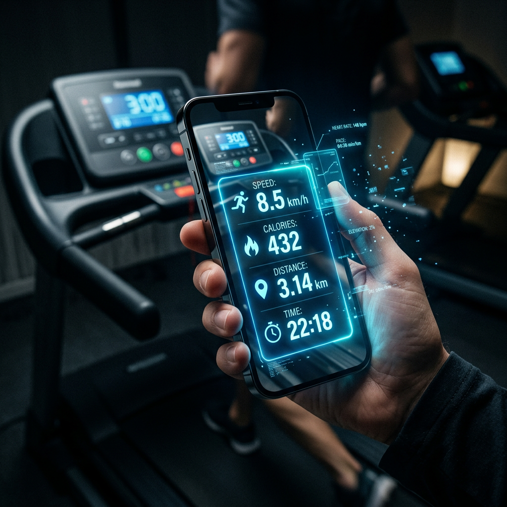 Phone scanning a gym machine screen